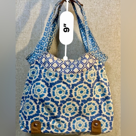 Fossil original hand material: canvas,genuine leather details, khaki&blue color✨ - Picture 3 of 16